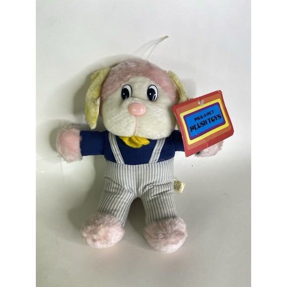 Pick A Pet Pink White Yellow Puppy Dog Overalls Stuffed...